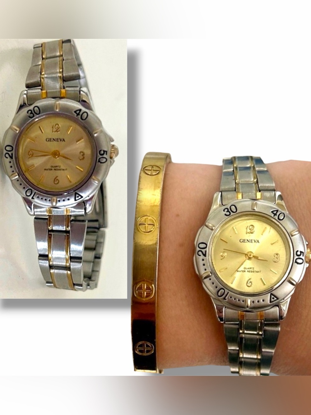Geneva Quartz Water Resistant Two Toned Women’s Watch